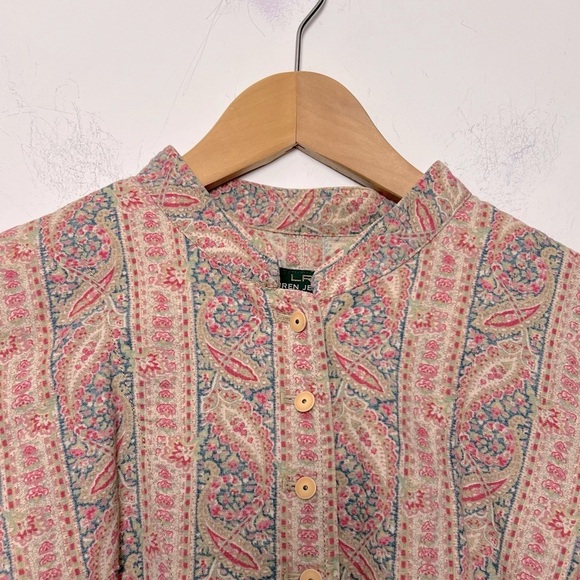 Lauren Ralph Lauren Linen Jacket Paisley Stripe Button Up English Ruffle Butt 16 - Picture 2 of 13